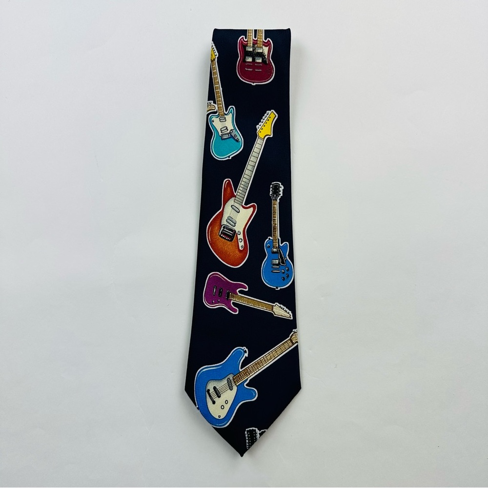 A. Rogers Electric Guitar Print Tie